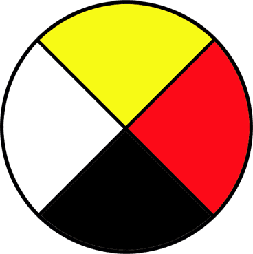 Black red yellow circle flag